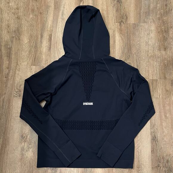 Gymshark Women's‎ Black Long Sleeve Energy Seamless Hoodie Size Medium - Picture 4 of 12